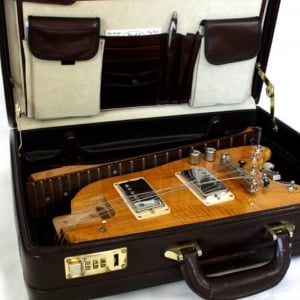 Amber Rambler Travel Guitar in Briefcase