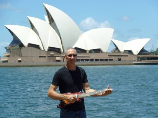 Billy G. with Austrailian Band SRG Rambler Electric Portable Guitar