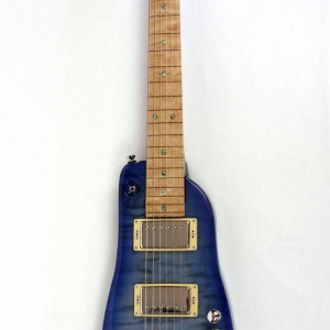 Custom Blue Dolphin Travel Guitar - front view