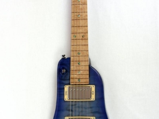 Custom Blue Dolphin Travel Guitar - front view
