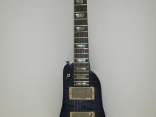 Custom Rambler Travel Guitar - BlueBurst on Quilted Maple with Abalone Neck Markers