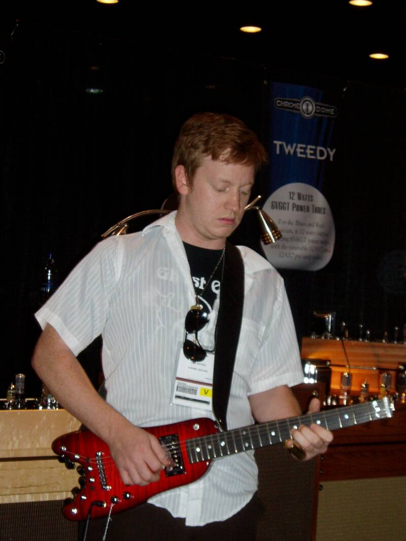 John Justice playing a Rambler Portable Guitar