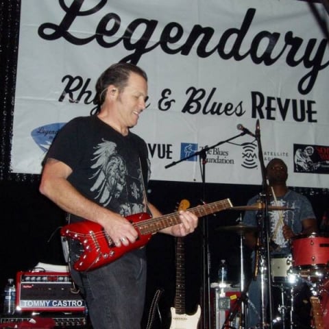 Tommy Castro playing the blues with his Ramber Travel Guitar