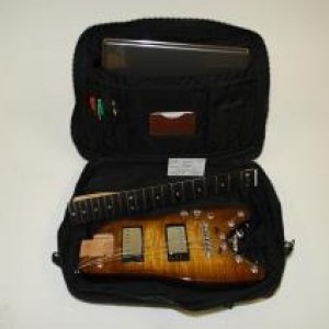 Detachable Neck Travel Guitar - Tobacco Sunburst Rambler™ ready to go in a computer bag