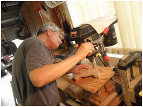 Gene Strobel adding holes for volume and tone controls