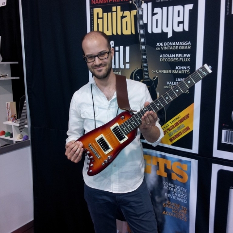 Jon Brudner from Guitar Player with a Rambler Travel Guitar