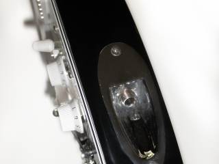 Black STROBELCASTER travel guitar - sideview