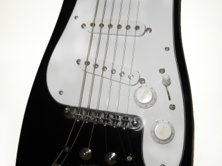 Strobelcaster in Black with White guard