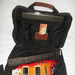 Strobel Rambler Travel Guitar in a Computer Bag - Cherry Sunburst