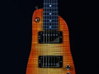 Black pick up rings on Tangerine Burst Custom Rambler Travel Guitar