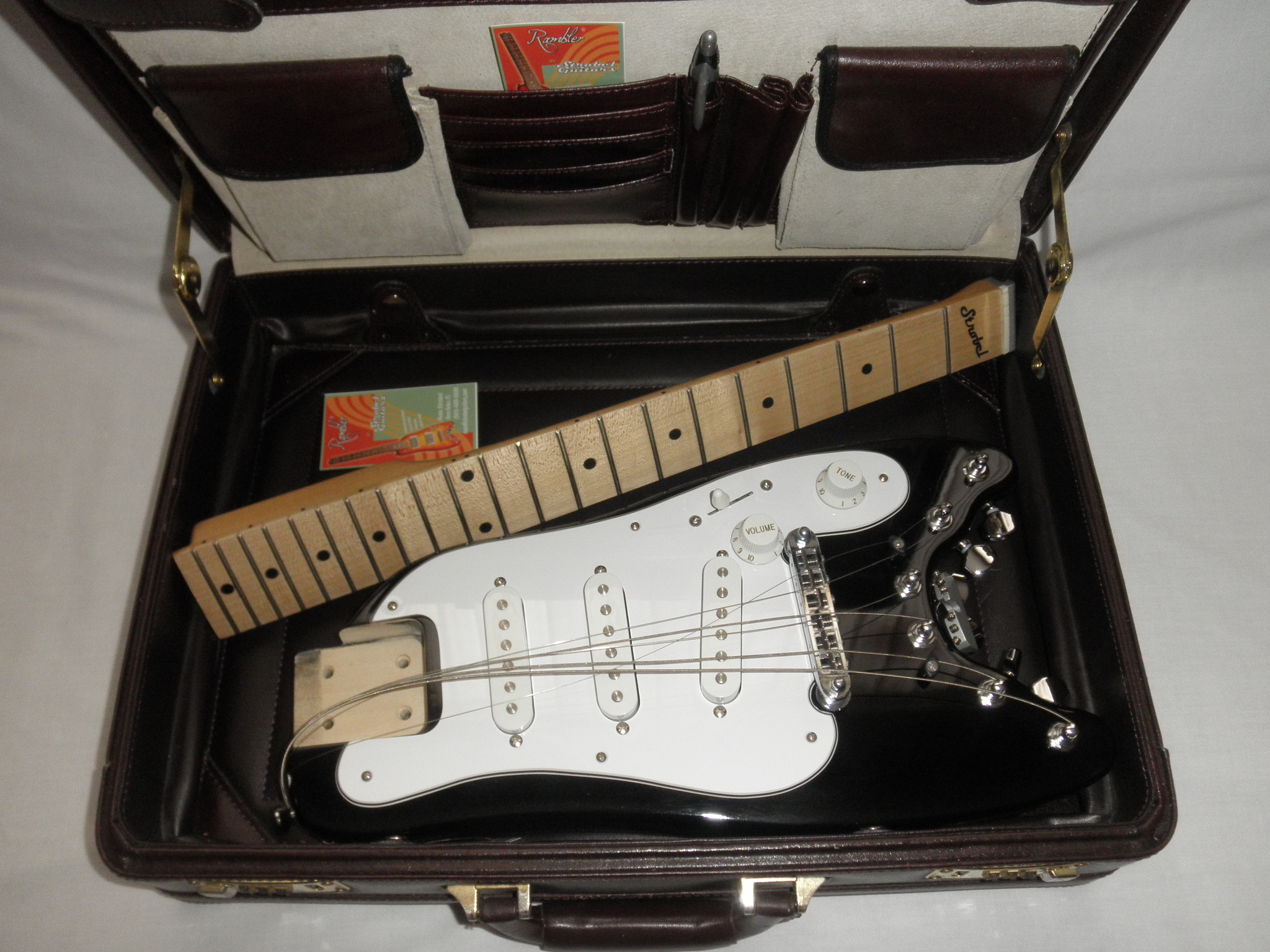 Travel Guitar fits in a briefcase - STROBELCASTER Standard