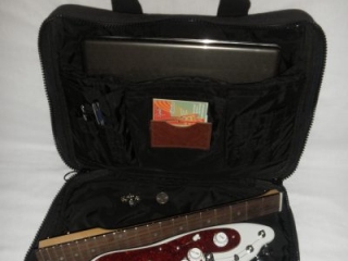 Portable Guitar fits in Computer Bag - White STROBELCASTER