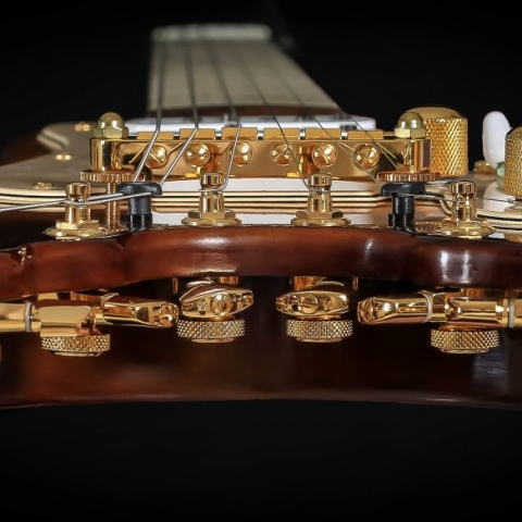 All Gold Hardware on a Custom STROBELCASTER Professional Electric Travel Guitar