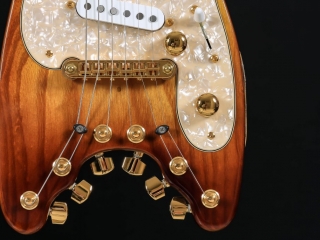 HoneyBurst Custom STROBELCASTER Professional Electric Travel Guitar - Ash body