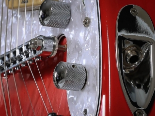 Dakota Red Custom STROBELCASTER portable guitar with STRAT jack