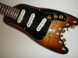 HonyeBurst Rambler STROBELCASTER Electric Travel Guitar with Black pickguard