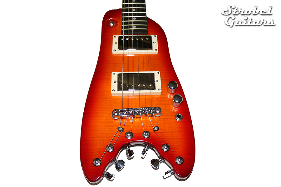 Electric Travel Guitar - Cherry Sunburst Rambler Classic from Strobel Guitars