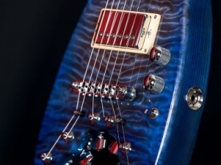 Quilted Maple Top on BlueBurst Rambler Travel Guitar