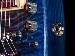 Custom BlueBurst Rambler Electric Travel Guitar with on board pre-amp