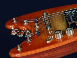 Flamey Maple Top on Tangerine Burst Strobel Rambler Custom Travel Guitar